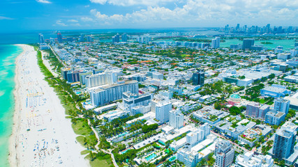 Wall Mural - Aerial view city Miami Beach. South Beach. Florida. USA. 