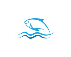 Fish logo illustration template icon design