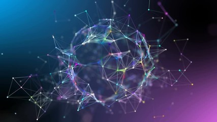 Poster - Business and technology concept. Global international connectivity. Plexus fantasy abstract technology.