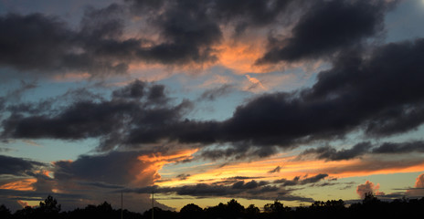 Friday Night Lights: Fiery Late Summer Louisiana Sunset