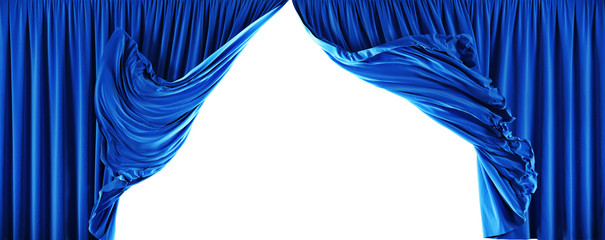 Wall Mural - theater velvet curtains isolated on white background. clipping path included