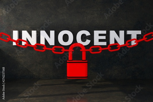 Fotomural innocent text locked with chain