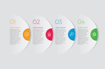 Fototapete - Infographic design vector and marketing icons can be used for workflow layout, diagram, annual report, web design.  Business concept with 4 options, steps or processes. - Vector 