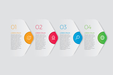 Fototapete - Infographic design vector and marketing icons can be used for workflow layout, diagram, annual report, web design.  Business concept with 4 options, steps or processes. - Vector 