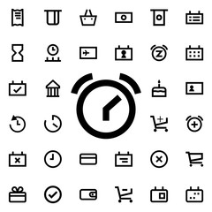 Poster - Alarm icon. Universal set of web for website design and development, app development