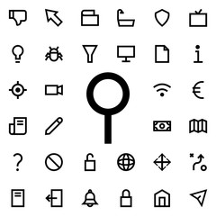 Poster - magnifier icon. Universal set of web for website design and development, app development
