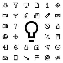 Poster - lamp icon. Universal set of web for website design and development, app development