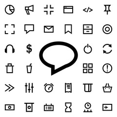 Poster - speech icon. Universal set of web for website design and development, app development