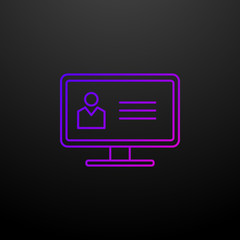 Poster - Profile information line nolan icon. Elements of cv set. Simple icon for websites, web design, mobile app, info graphics