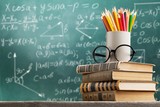 Fototapeta  - Day international school teachers blackboard books brazil