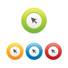 Poster - Colorful Set of Arrow Cursor Round Icons