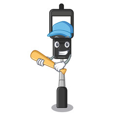 Wall Mural - Playing baseball cell phone holder in cartoon shape