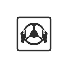 Poster - Car steering wheel and driver's hands icon symbol template black color editable. simple logo vector illustration for graphic and web design.