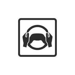 Poster - Car steering wheel and driver's hands icon symbol template black color editable. simple logo vector illustration for graphic and web design.
