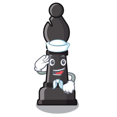 Canvas Print - Sailor chess bishop isolated with the cartoon