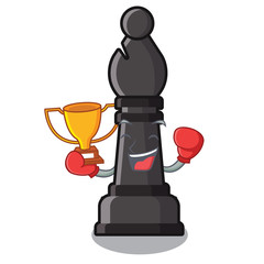 Sticker - Boxing winner bishop chess in the cartoon shape