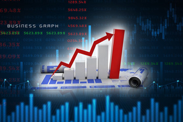 Poster - 3d rendering Stock market online business concept. business Graph 
