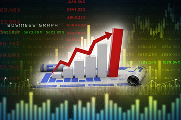 Poster - 3d rendering Stock market online business concept. business Graph 