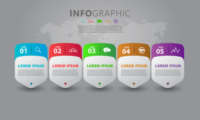 Poster - info graphic with step information for layout template