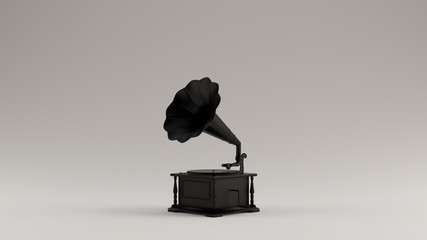 Black Vintage Gramophone 3d illustration 3d render