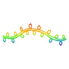 rainbow gradient line drawing cartoon christmas lights