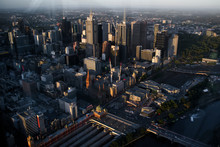 Melbourne, AUSTRALIA - Sunset View Of Melbourne CBD From The Eureka Tower Observation Deck