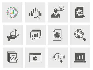 Poster - data analysis icon set. illustrations isolated for graphic and web design.