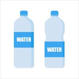 Fototapeta Panele - Bottle of water icon in flat. Vector