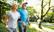 © NDABCREATIVITY - Happy senior people running to stay helathy and lose weight