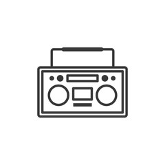 Aufkleber - Media Music and Radio Player icon symbol template black color editable. simple logo vector illustration for graphic and web design.