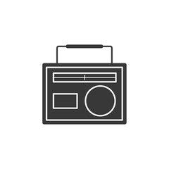 Aufkleber - Media Music and Radio Player icon symbol template black color editable. simple logo vector illustration for graphic and web design.