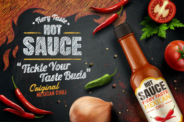 Wall Mural - Hot sauce ads