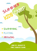 Cartoon Advertisement For Children Summer Camp