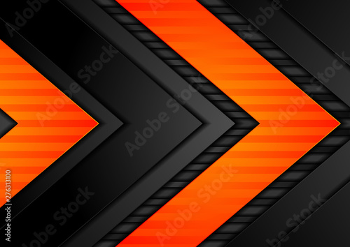 Abstract Black Orange Arrows Tech Background Buy This Stock