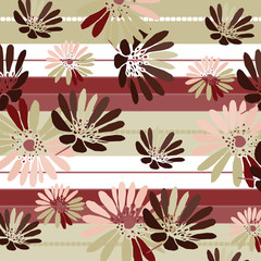 Wall Mural - Floral bouquet vector pattern with small flowers and leaves