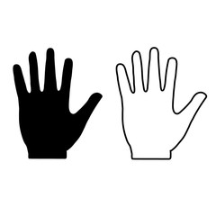 Aufkleber - stop hand icon on white background. flat style. stop hand icon for your web site design, logo, app, UI. simple black hand symbol. hand sign.