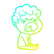 © lineartestpilot - cold gradient line drawing cartoon furious man