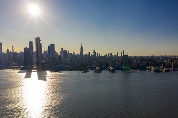 Wall Mural - Morning over NYC aerial photo