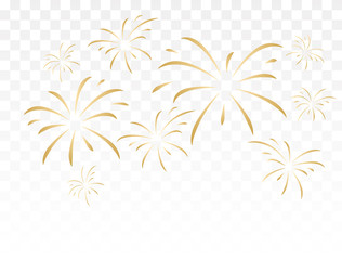 Aufkleber - Gold fireworks vector illustration