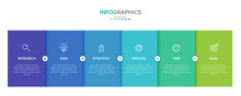 Vector Infographic Label Template With Icons. 6 Options Or Steps. Infographics For Business Concept. Can Be Used For Info Graphics, Flow Charts, Presentations, Web Sites, Banners, Printed Materials.