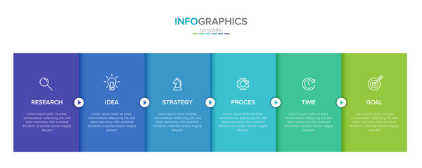 vector infographic label template with icons. 6 options or steps. infographics for business concept.