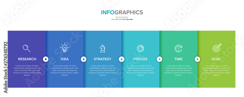 Cuadros en Lienzo Vector infographic label template with icons