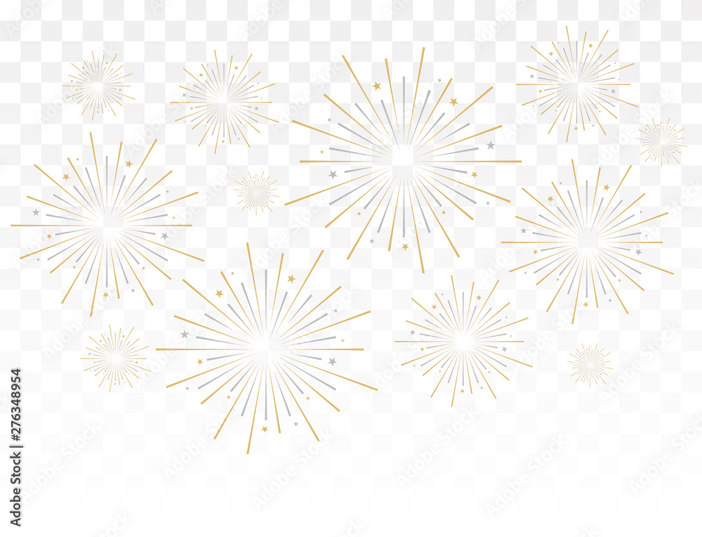 Gold fireworks vector illustration Stock Vector | Adobe Stock