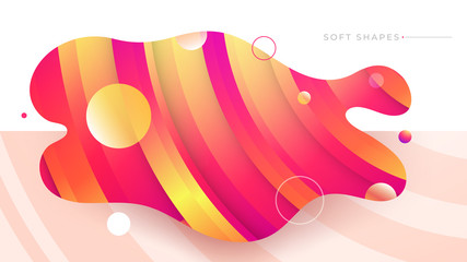 Wall Mural - Flat liquid color abstract geometric shape. Fluid gradient elements for minimal banner, logo, social post. Futuristic trendy dynamic elements. Abstract background. Eps10 vector.