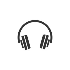 Aufkleber - headphones icon symbol template black color editable. simple logo vector illustration for graphic and web design.