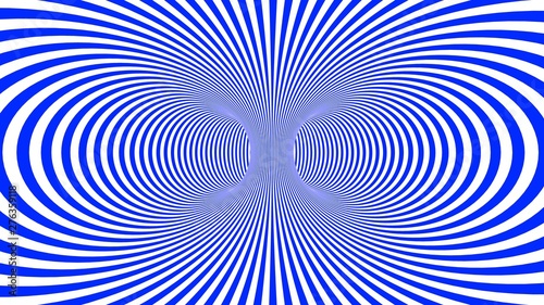 Fotografía Hypnotic psychedelic illusion background with blue stripes.