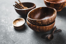 Tableware Made Of Coconut And Palm Wood