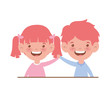 © Grgroup - couple baby smiling on white background