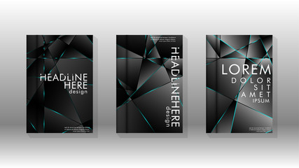 The background of the cover design pattern. blue triangle line. Vector front page font