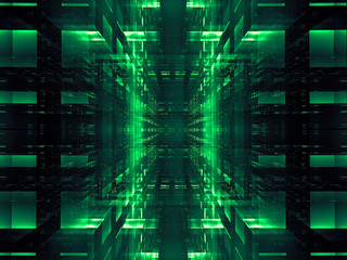 Wall Mural - Abstract datacenter or portal - digitally generated image